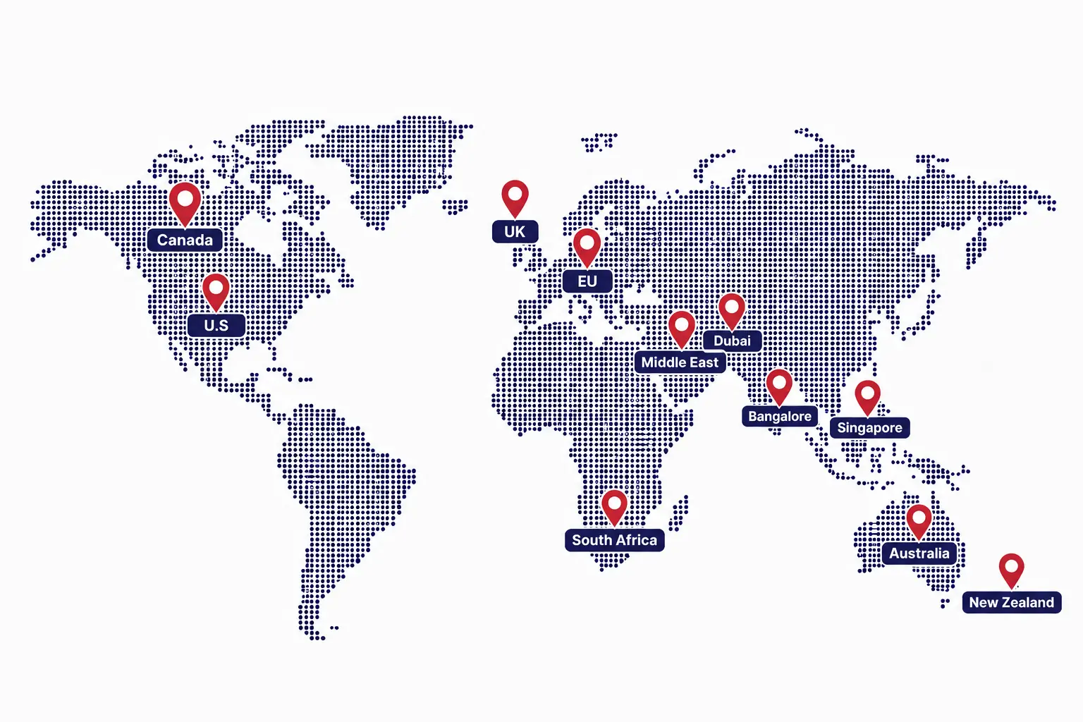 IndiPro Global Services global presence across USA, Dubai and India